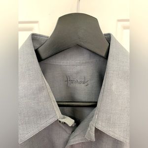 harrods mens gray dress shirt Size 17
